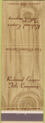 Matchbook Cover - Redwood Empire Title Santa Rosa Petaluma Sebastopol CA