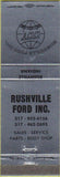 Matchbook Cover - Rushville Ford Rushville IN