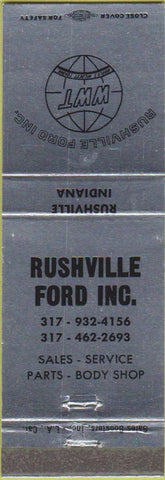 Matchbook Cover - Rushville Ford Rushville IN