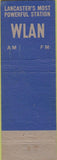 Matchbook Cover - WLAN Radio  Lancaster PA