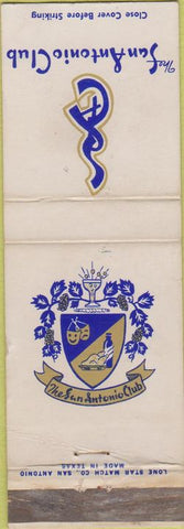 Matchbook Cover - The San Antonio Club TX WEAR
