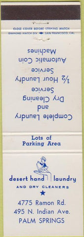 Matchbook Cover - Desert Hand Laundry Dry Cleaning Palm Springs CA