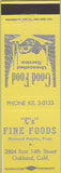 Matchbook Cover - C's Fine Foods Oakland CA yellow
