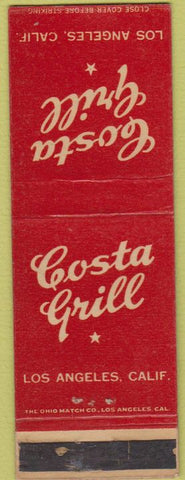 Matchbook Cover - Costa Grill Los Angeles CA
