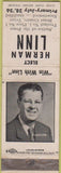 Matchbook Cover - Herman Linn Election Bexar County TX 1956 WEAR