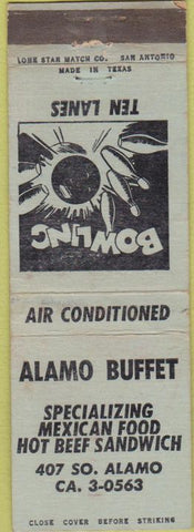 Matchbook Cover - Alamo Buffet San Antonio TX WEAR