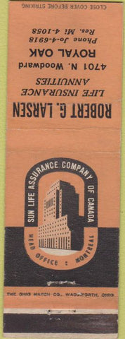 Matchbook Cover - Sun Life Insurance Royal Oak MI