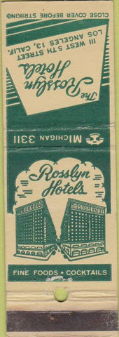 Matchbook Cover - Rosslyn Hotels Los Angeles CA