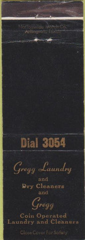 Matchbook Cover - Gregg Laundry Dry Cleaning Kilgore TX