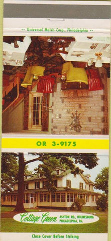 Matchbook Cover - Cottage Green Philadelphia PA 30 Strike
