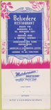 Matchbook Cover - Belvedere Restaurant Marlboro NY 30 Strike