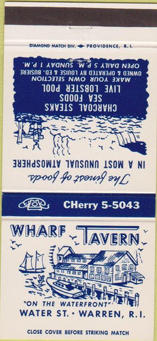 Matchbook Cover - Wharf Tavern Warren RI 30 Strike
