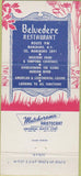 Matchbook Cover - Belvedere Restaurant Marlboro NY 30 Strike