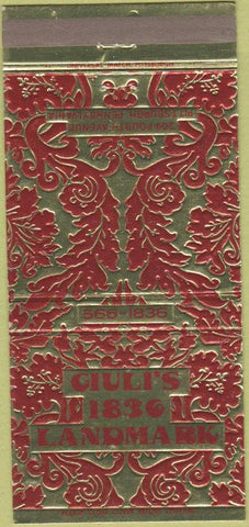 Matchbook Cover - Giuli's 1836 Landmark Pittsburg PA 30 Strike