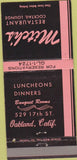 Matchbook Cover - Mitch's Restaurant Oakland CA 30 Strike