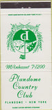 Matchbook Cover - Plandome Country Club Plandome NY 30 Strike