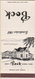 Matchbook Cover - Henry Bock Funeral Home Glenshaw PA 30 Strike