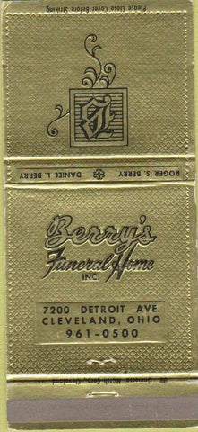 Matchbook Cover - Berry's Funeral Home Cleveland OH 30 Strike