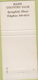 Matchbook Cover - Illini Country Club Springfield IL 30 Strike