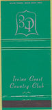Matchbook Cover - Irvine Coast Country Club Newport Beach CA 30 Strike