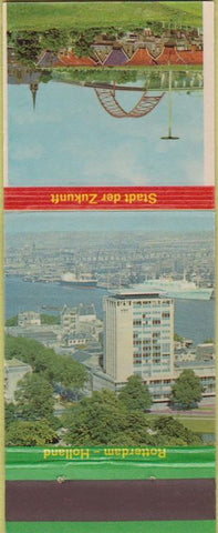 Matchbook Cover - Stadt Der Zukunft Brienenoord Bridge Rotterdam Holland