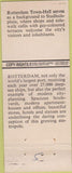 Matchbook Cover - City of Tomorrow Rotterdam Town Hall Rotterdam Holland