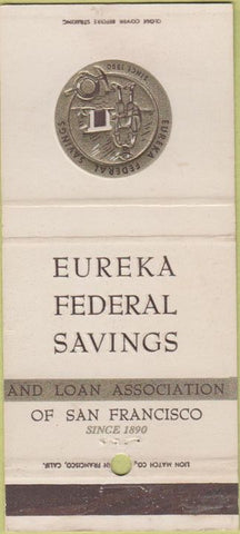 Matchbook Cover - Eureka Federal Savings San Francisco CA 30 Strike