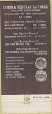 Matchbook Cover - Eureka Federal Savings San Francisco CA 30 Strike