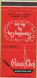Matchbook Cover - Price's Chef Corpus Christi TX 30 Strike