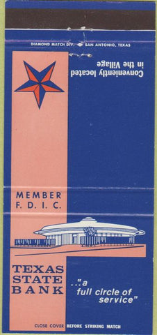 Matchbook Cover - Texas State Bank San Antonio?  30 Strike