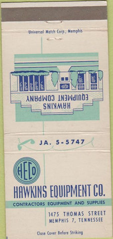 Matchbook Cover - Hawkins Equipment Co Memphis TN 30 Strike