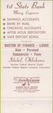 Matchbook Cover - 1st State Bank Idabel OK 30 Strike