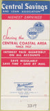 Matchbook Cover - Central Savings Loan San Luis Obispo CA 30 Strike