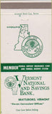 Matchbook Cover - Vermont National Savings Loan Brattleboro VT 30 Strike