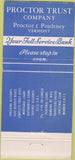 Matchbook Cover - Proctor Trust Co Proctor Poultney VT 30 Strike
