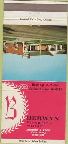 Matchbook Cover - Berwyn Funeral home IL 30 Strike