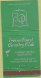 Matchbook Cover - Irvine Coast Country Club Newport Beach CA 30 Strike