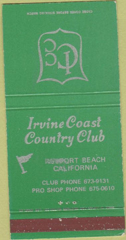 Matchbook Cover - Irvine Coast Country Club Newport Beach CA 30 Strike