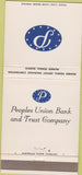Matchbook Cover - Peoples Union Bank Trust NO TOWN 30 Strike
