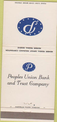 Matchbook Cover - Peoples Union Bank Trust NO TOWN 30 Strike