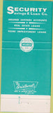 Matchbook Cover - Security Savings Brentwood Hyde Park Silverton OH 30 Strike