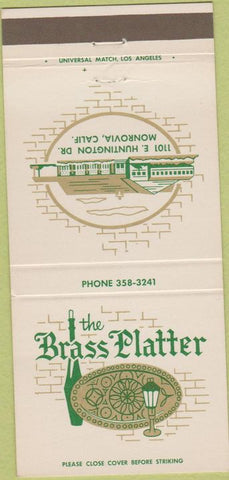 Matchbook Cover - The Brass Platter Monrovia CA 30 Strike
