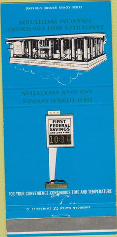Matchbook Cover - First Federal Savings Zanesville OH 30 Strike