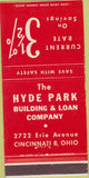 Matchbook Cover - The Hyde Park Building Loan Cincinnati OH 30 Strike