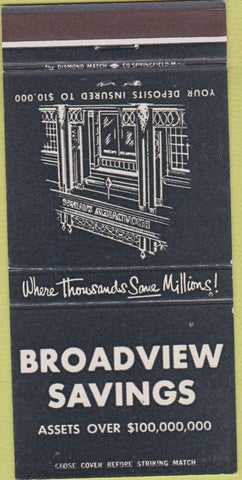 Matchbook Cover - Broadview Savings Cleveland OH? 30 Strike