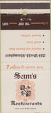 Matchbook Cover - Sam's Restaurants San Francisco CA 30 Strike