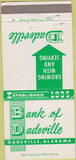 Matchbook Cover - Bank of Dadeville AL 30 Strike