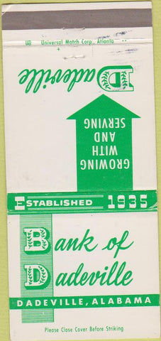 Matchbook Cover - Bank of Dadeville AL 30 Strike