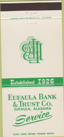 Matchbook Cover - Eufaula Bank Trust AL 30 Strike