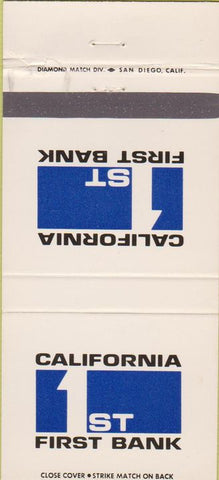 Matchbook Cover - California 1st Bank 30 Strike